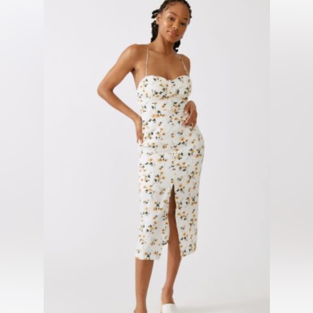 XS KISS THE SKY FORAL STRAPPY BACK MIDI DRESS